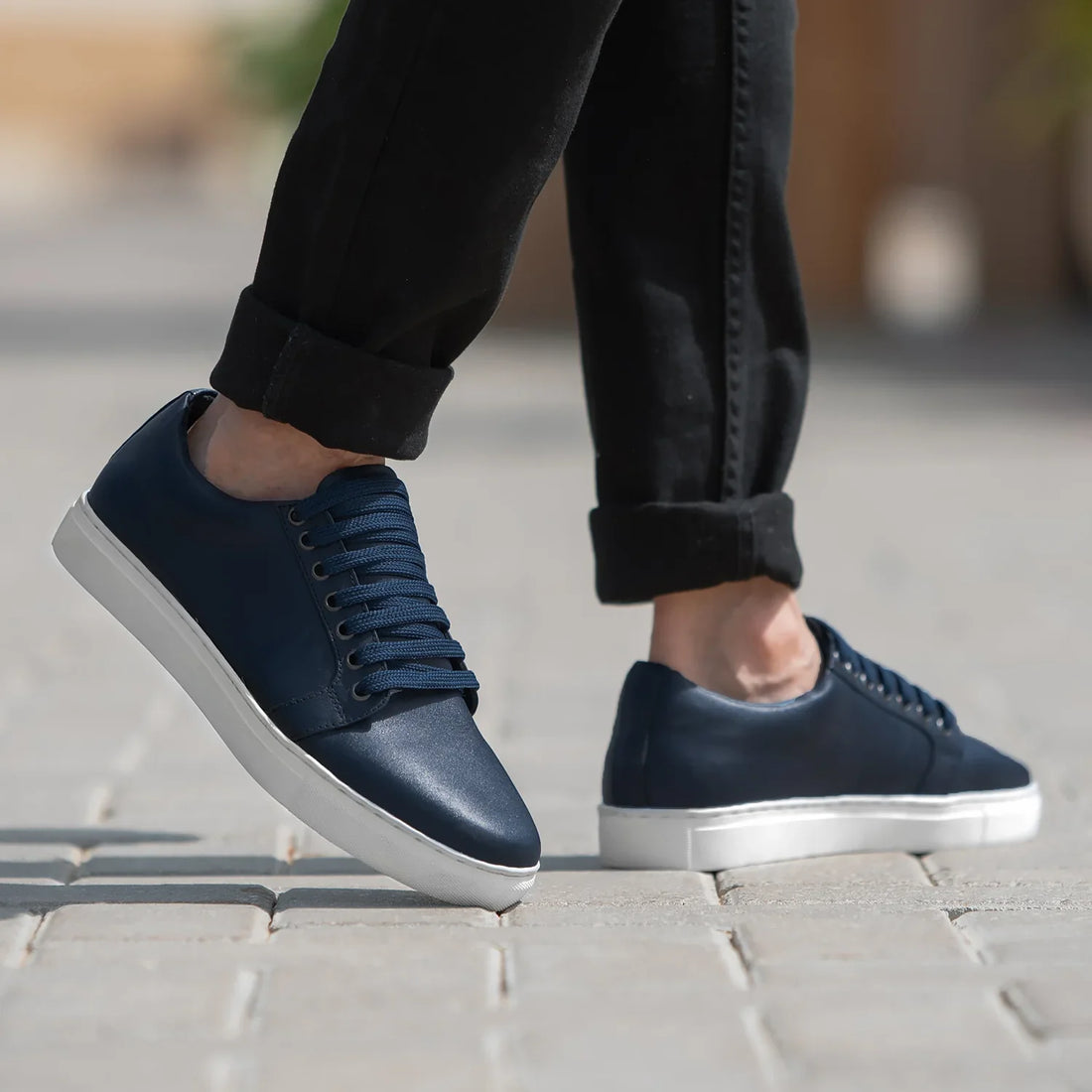 Murphy Low Top Midnight Blue Leather Sneakers